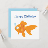 Friendly Gold Fish Illustration Kaart (Voorkant / Achterkant in situ)