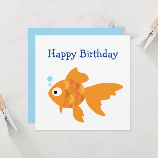 Friendly Gold Fish Illustration Kaart (Voorkant / Achterkant in situ)