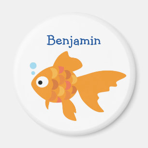 Friendly Gold Fish Illustration Magneet