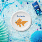 Friendly Gold Fish Illustration Papieren Bordje (Feest)