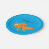 Friendly Gold Fish Illustration Papieren Bordje (Gekanteld)