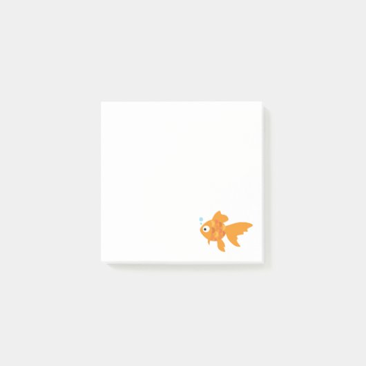 Friendly Gold Fish Illustration Post-it® Notes (Voorkant)