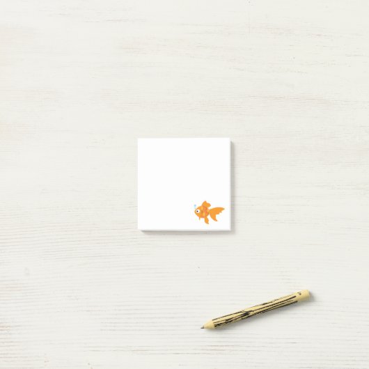 Friendly Gold Fish Illustration Post-it® Notes (Op bureau)