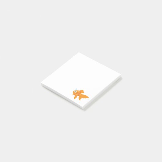 Friendly Gold Fish Illustration Post-it® Notes (Schuin)
