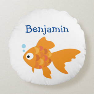 Friendly Gold Fish Illustration Rond Kussen