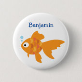 Friendly Gold Fish Illustration Ronde Button 5,7 Cm (Voorkant)
