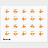 Friendly Gold Fish Illustration Ronde Sticker (Vel)