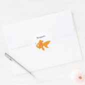 Friendly Gold Fish Illustration Ronde Sticker (Envelop)