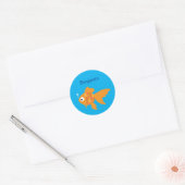 Friendly Gold Fish Illustration Ronde Sticker (Envelop)