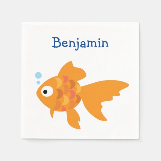 Friendly Gold Fish Illustration Servet (Voorkant)