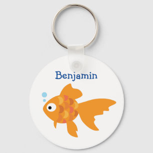 Friendly Gold Fish Illustration Sleutelhanger