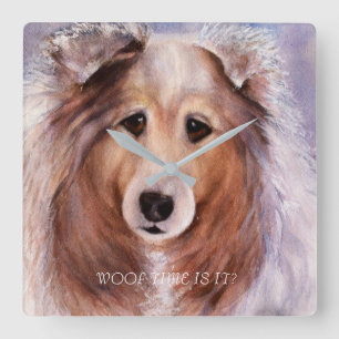 FRIENDLY GOLDEN COLLIE VIERKANTE KLOK
