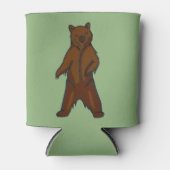 Friendly Green Brown Grizzly Beer Blikjeskoeler (Voorkant)