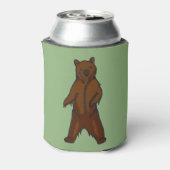 Friendly Green Brown Grizzly Beer Blikjeskoeler (Blikje Achterkant)