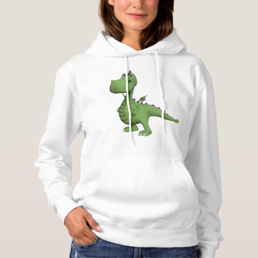 Friendly Green Dinosaur Hoodie (Voorkant)