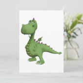 Friendly Green Dinosaur Kaart (Staand voorkant)
