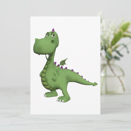 Friendly Green Dinosaur Kaart (Staand voorkant)