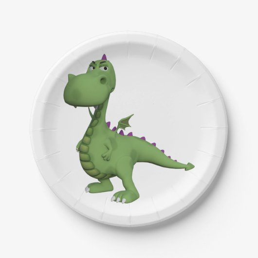 Friendly Green Dinosaur Papieren Bordje (Voorkant)