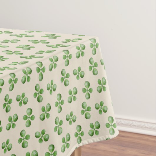 Friendly Green Succulent Leaves on Light Beige Tafelkleed (Voorbeeld)