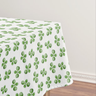 Friendly Green Succulent Leaves on White Tafelkleed