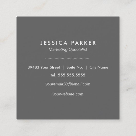 Friendly Hallo Vierkante Visitekaartje (Achterkant)