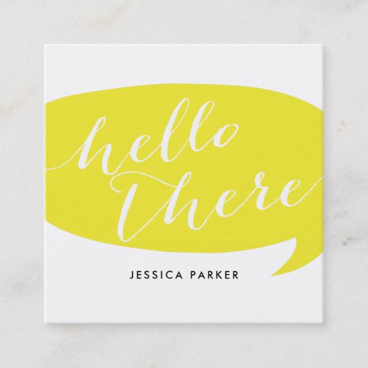 Friendly Hallo Vierkante Visitekaartje (Voorkant)