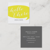 Friendly Hallo Vierkante Visitekaartje (Voorkant / Achterkant)