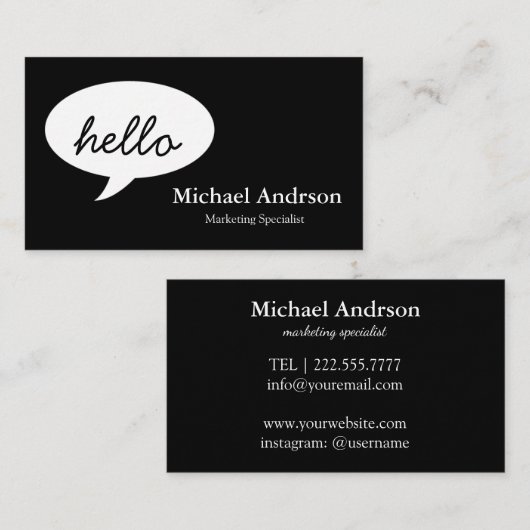 Friendly Hallo Visitekaartje (Voorkant / Achterkant)