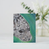 Friendly Harbour Seal Painting Briefkaart (Staand voorkant)
