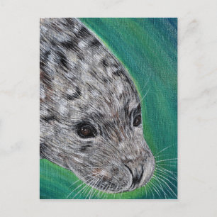 Friendly Harbour Seal Painting Briefkaart