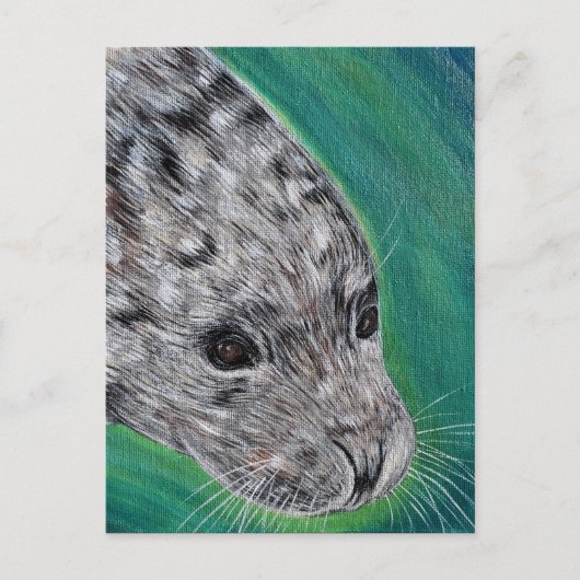 Friendly Harbour Seal Painting Briefkaart (Voorkant)
