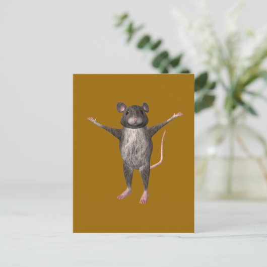Friendly House Mouse Briefkaart (Staand voorkant)
