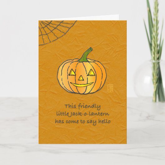 Friendly Jack-o-lantern Halloween Card Kaart (Voorkant)
