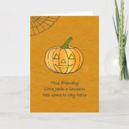 Friendly Jack-o-lantern Halloween Card Kaart