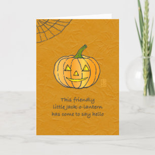 Friendly Jack-o-lantern Halloween Card Kaart