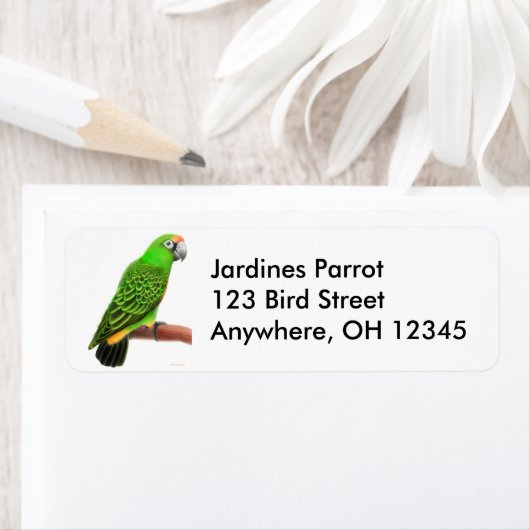 Friendly Jardines Parrot Label (Insitu)