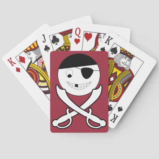 Friendly Jolly Roger Pirate Pokerkaarten (Achterkant)