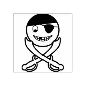 Friendly Jolly Roger Smile Face Pirate met zwaarde Rubberstempel (Afrduk)