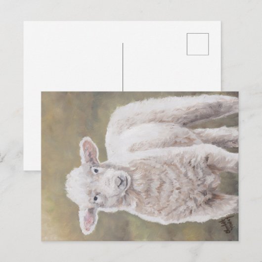 Friendly Lamb Sheep Animal Art Briefkaart (Voorkant / Achterkant)