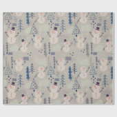 Friendly Little Snowman - gray Cadeaupapier (Vlak)