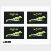 Friendly Lizard With Your Name Rechthoekige Sticker (Vel)