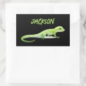 Friendly Lizard With Your Name Rechthoekige Sticker (Tas)
