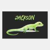 Friendly Lizard With Your Name Rechthoekige Sticker (Voorkant)