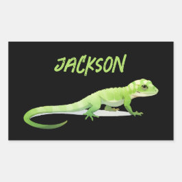 Friendly Lizard With Your Name Rechthoekige Sticker