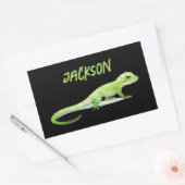 Friendly Lizard With Your Name Rechthoekige Sticker (Envelop)
