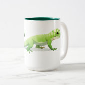 Friendly Lizard With Your Name Tweekleurige Koffiemok (Voorkant rechts)