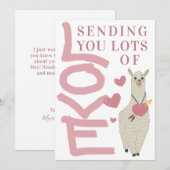 Friendly Llama Lots of Love Valentijns Feestdagenkaart (Voorkant / Achterkant)