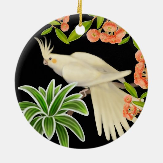 Friendly Lutino Cockatiel Ornament (Achterkant)