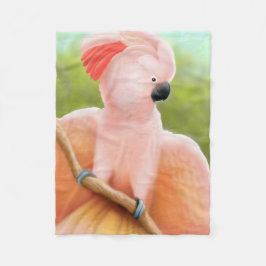 Friendly Moluccan Cockatau Parrot Fleece Blanket Deken