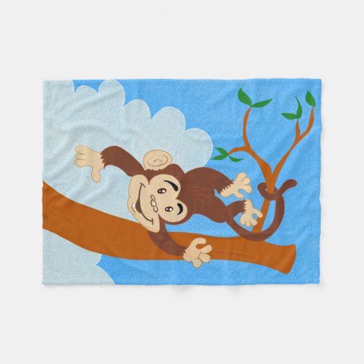 Friendly Monkey Fleece Deken (Voorkant (Horizontaal))